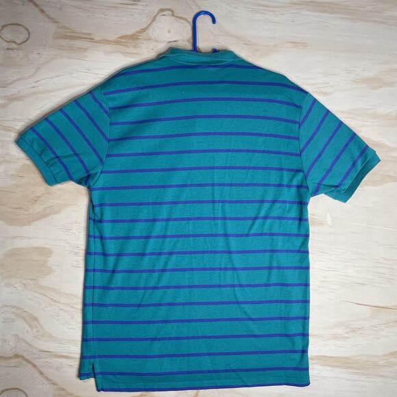 VTG‎ L.L. Bean Polo Shirt Men’s L Tall Blue Purple Stripe Y2K 90s Preppy Casual - Picture 2 of 7